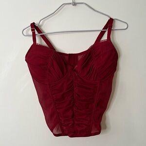 Roselle Red Corset with hook eye closure 36D​